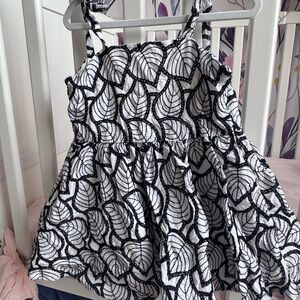 Janie and Jack Black and White Leaf Dress